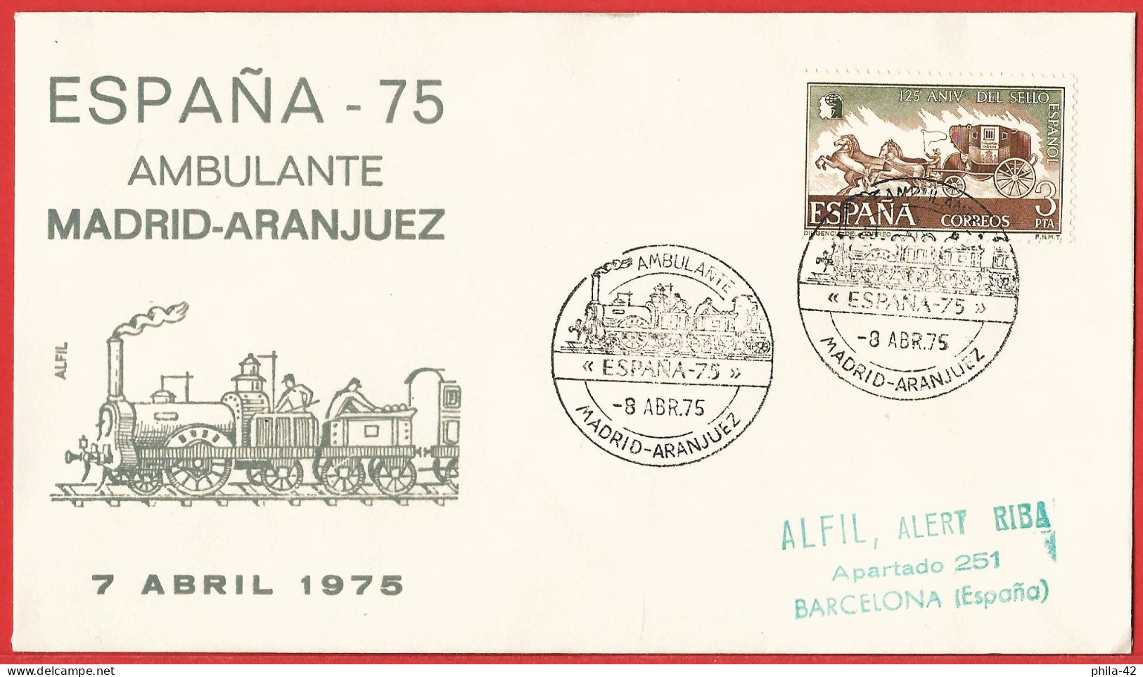 Spain 1975 - Mi 2127 - YT 1887 ( Stage Coast ) FDC - Postkoetsen