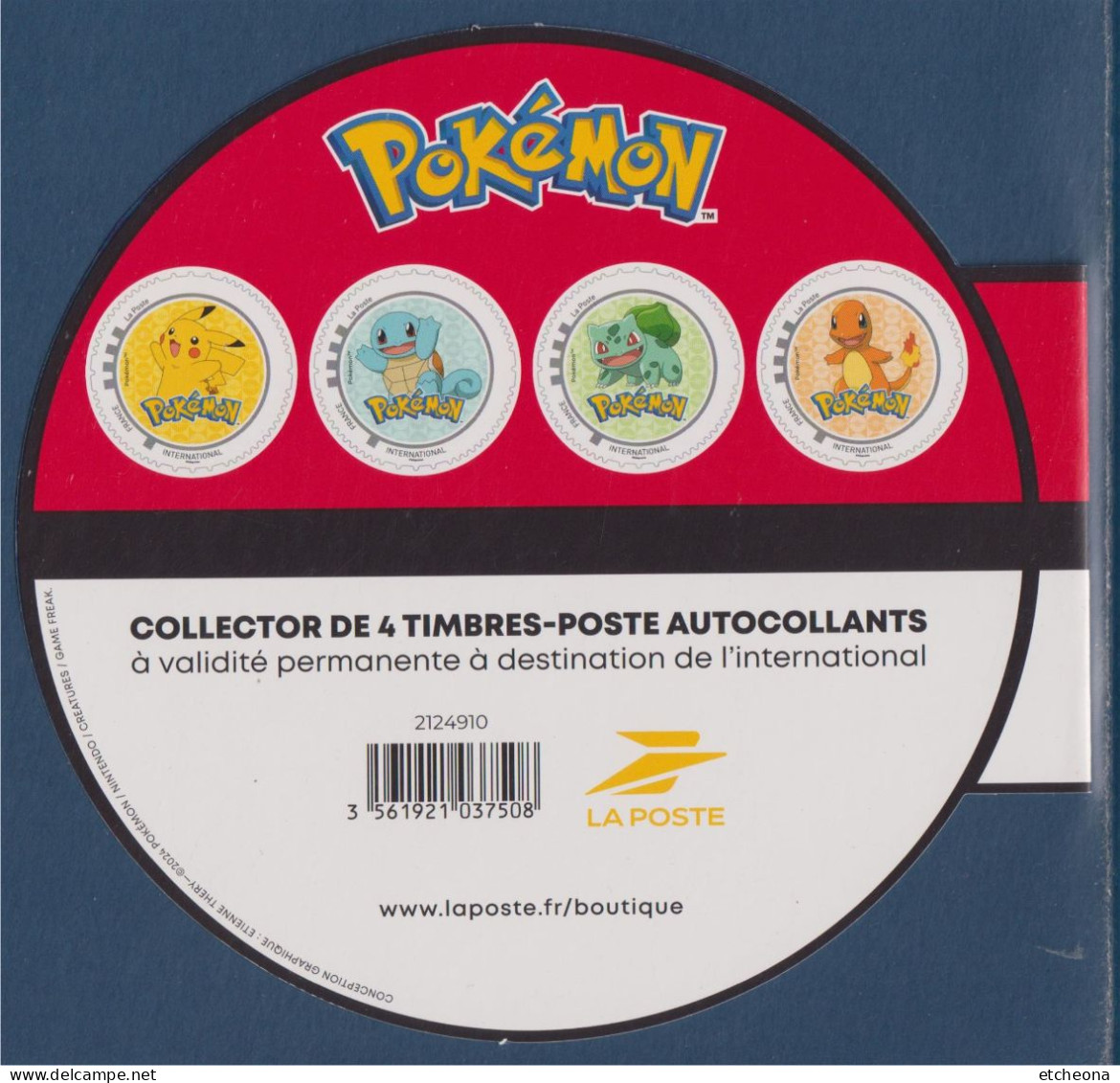 Collector 4 TVPPokémon Lettre International Adhésifs Neufs Pikachu, Carapuce, Salamèche Et Bulbizarre - Collectors