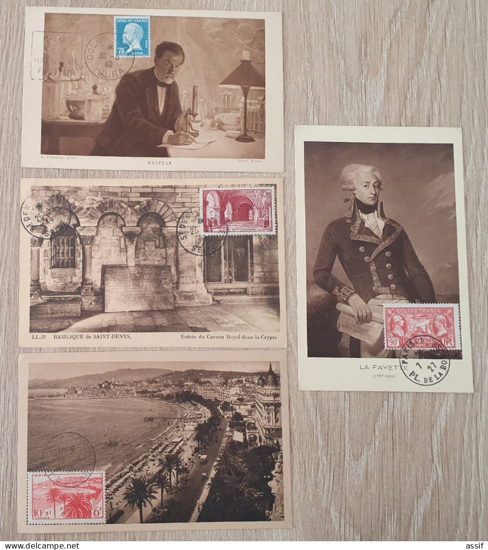 4 Cartes Maximum La Fayette Pasteur Saint Denis Nice Maximum Card - Altri & Non Classificati