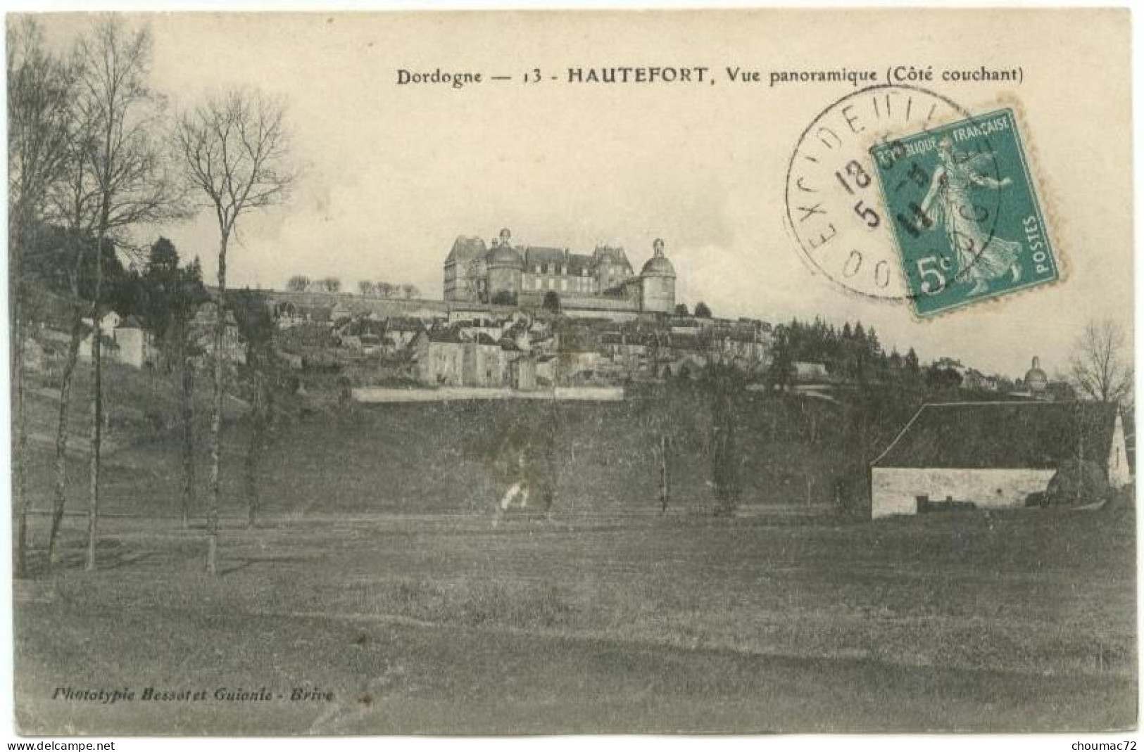 (24) 024, Hautefort, Bessotet Guionie 13, Vue Panoramique (côté Couchant) - Hautefort