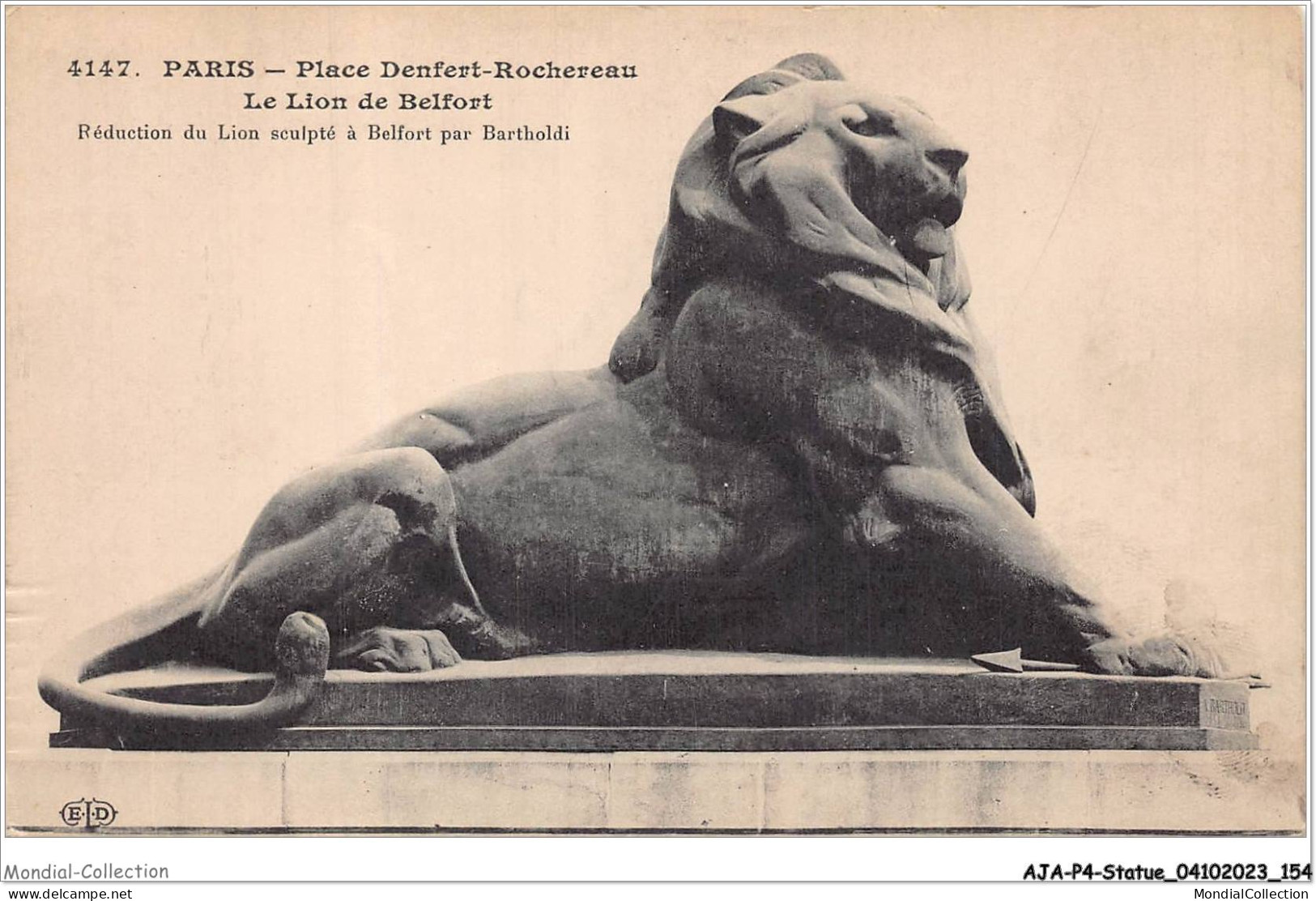 AJAP4-STATUE-0382 - PARIS - Place Denfert-rochereau - Le Lion De Belfort  - Monuments