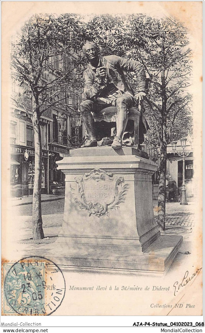 AJAP4-STATUE-0339 - PARIS - Monument élevé à La Mémoire De Diderot  - Monuments