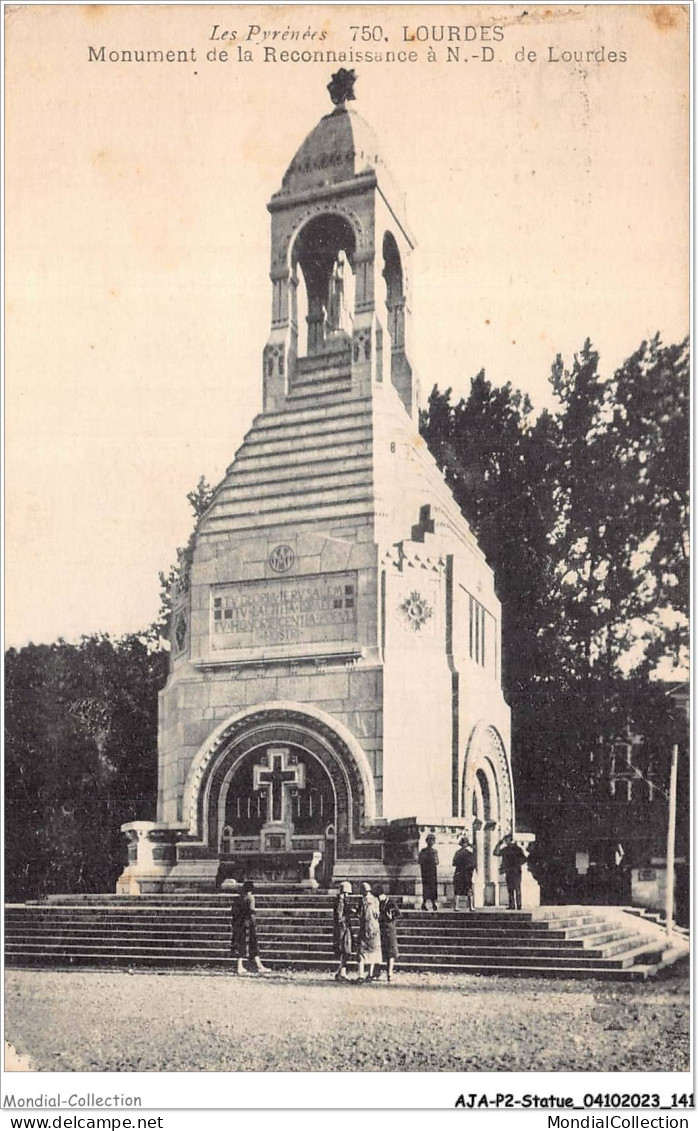 AJAP2-STATUE-0173 - Monument De La Reconnaissance à N-D De LOURDES  - Denkmäler