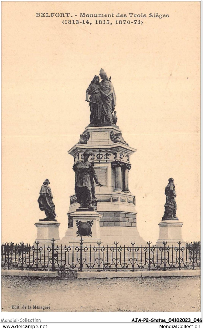 AJAP2-STATUE-0126 - BELFORT - Monument Des Trois Sièges  - Denkmäler
