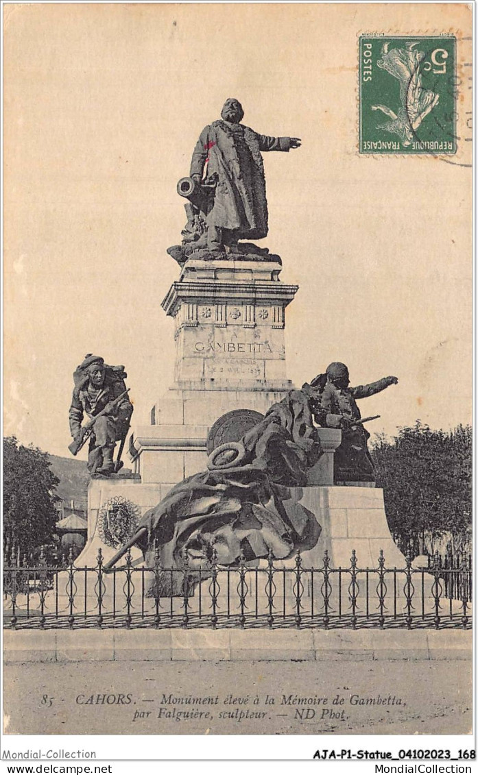 AJAP1-STATUE-0085 - CAHORS - Monument élévé à La Mémoire De Gambetta  - Monuments