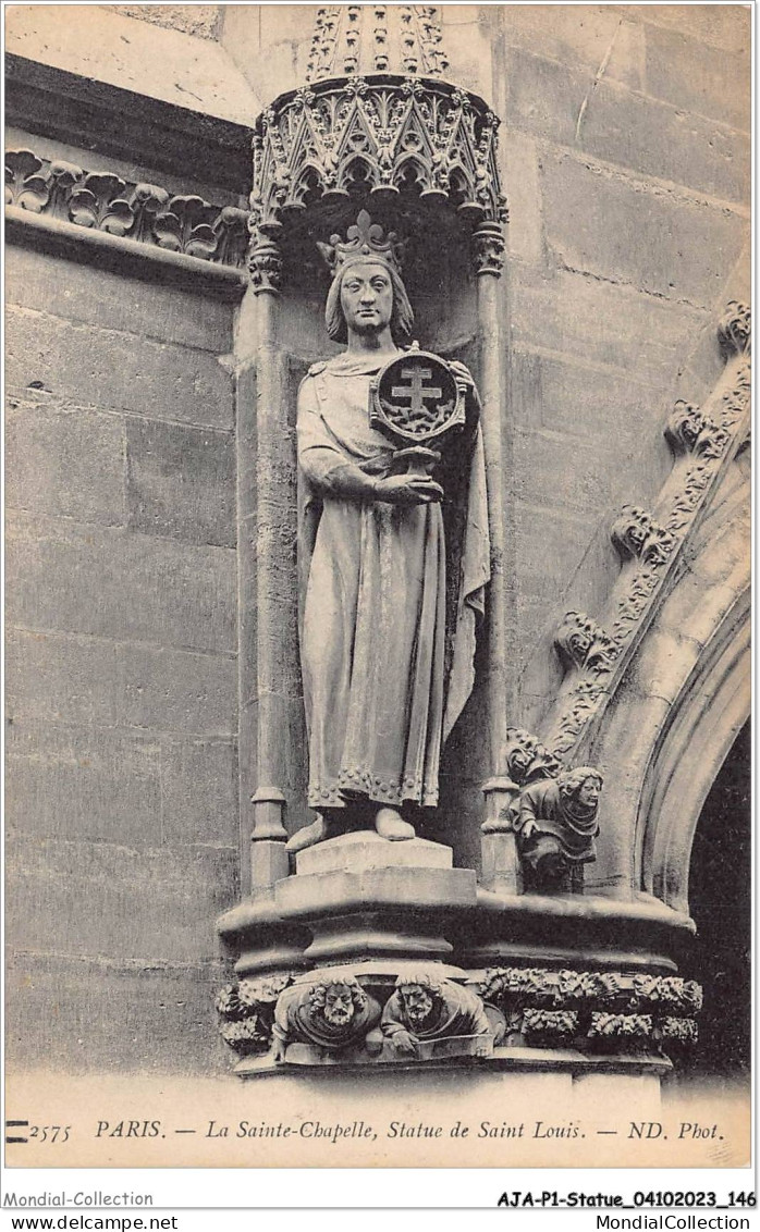 AJAP1-STATUE-0074 - PARIS - La Sainte-chapelle - Statue De Saint-louis  - Monuments