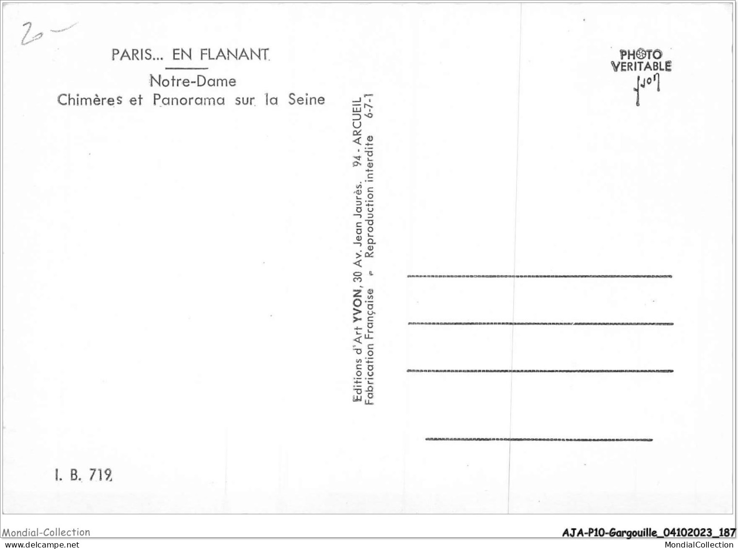 AJAP10-GARGOUILLE-0986 - Notre-dame - Chimère Et Panorama Sur La Seine  - Autres & Non Classés