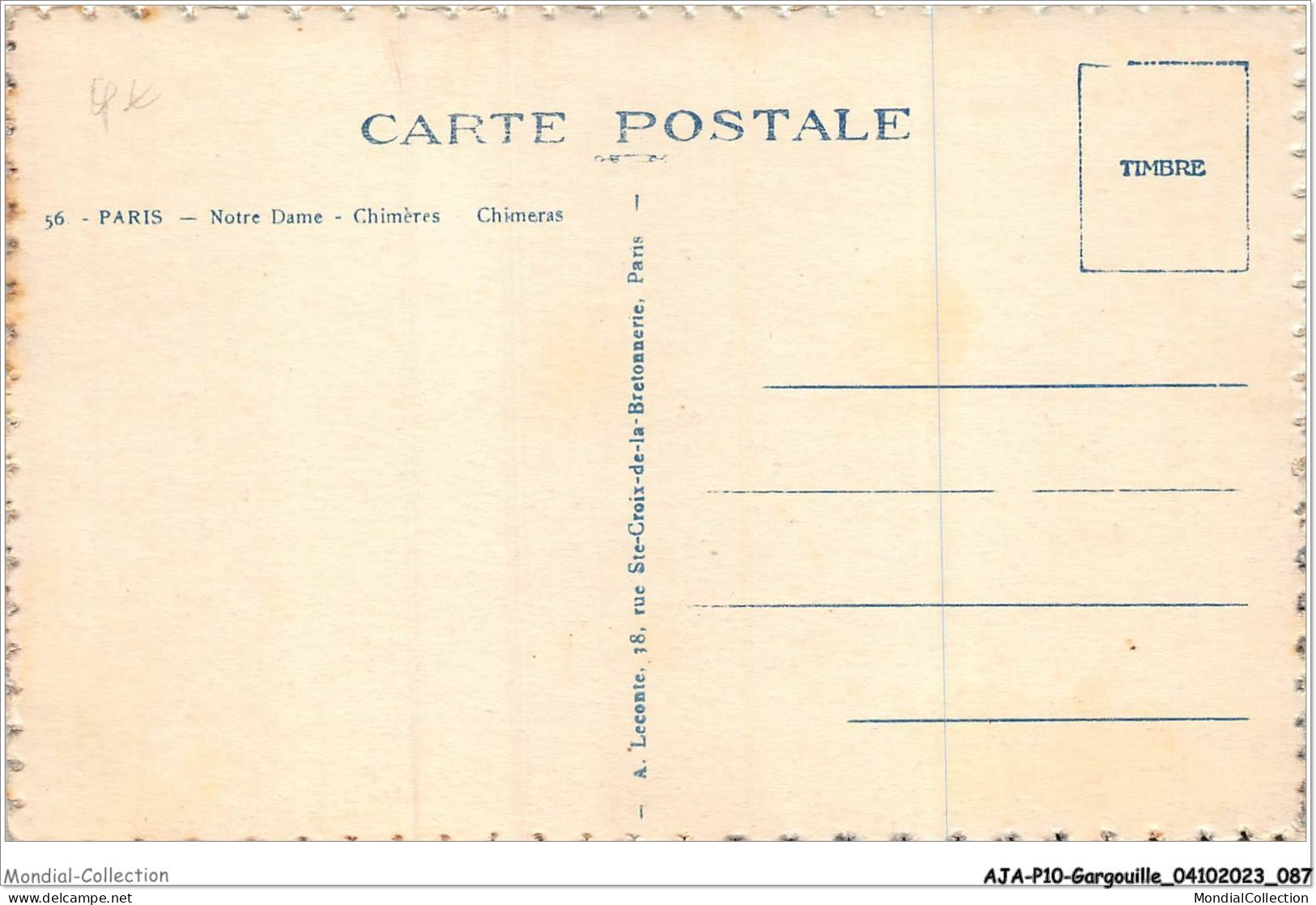 AJAP10-GARGOUILLE-0936 - PARIS - Notre-dame - Chimère  - Autres & Non Classés