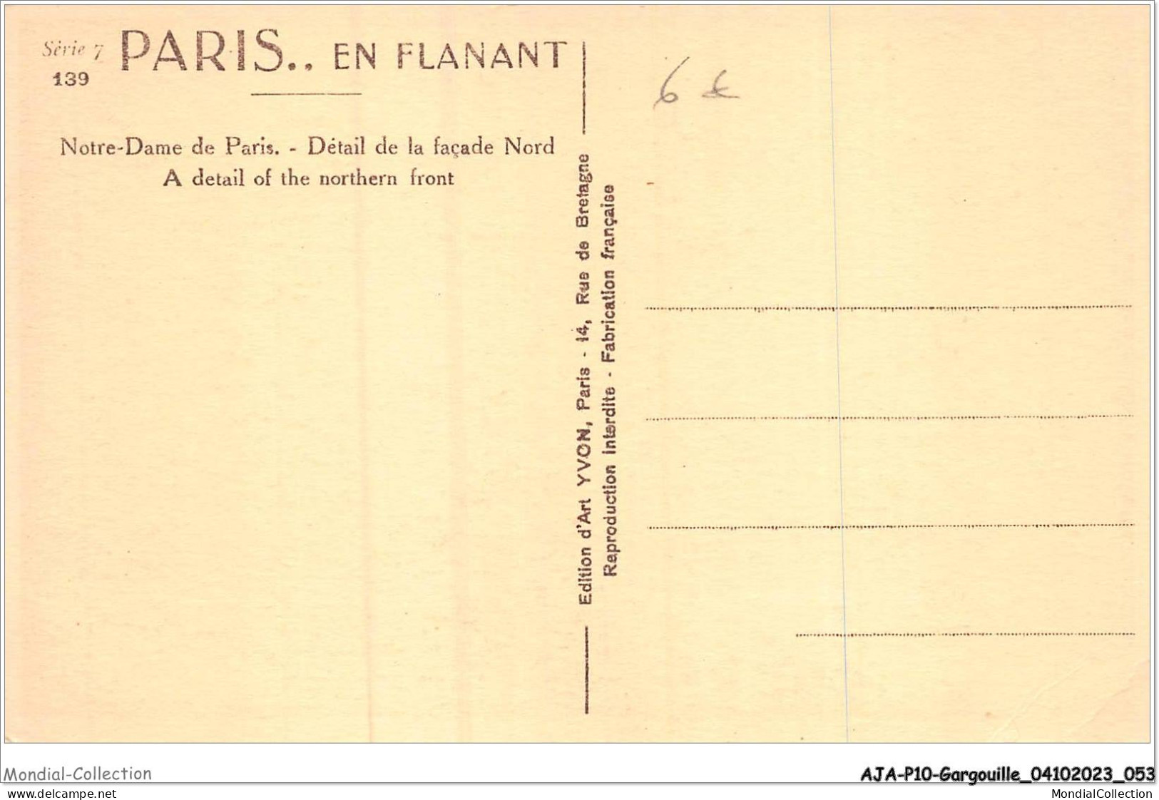 AJAP10-GARGOUILLE-0919 - Notre-dame De PARIS - Détail De La Façade Nord  - Sonstige & Ohne Zuordnung