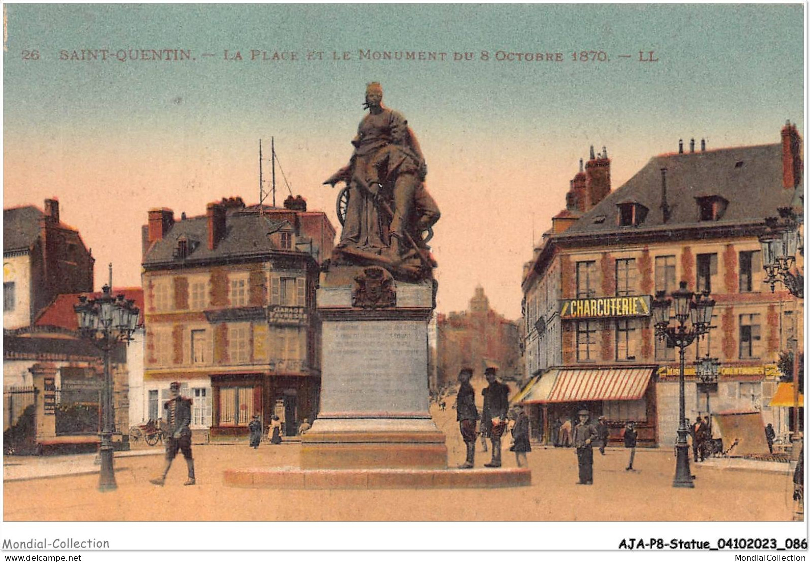 AJAP8-STATUE-0731 - SAINT-QUENTIN - La Place Et Le Monument Du 8 Octobre 1870  - Monuments