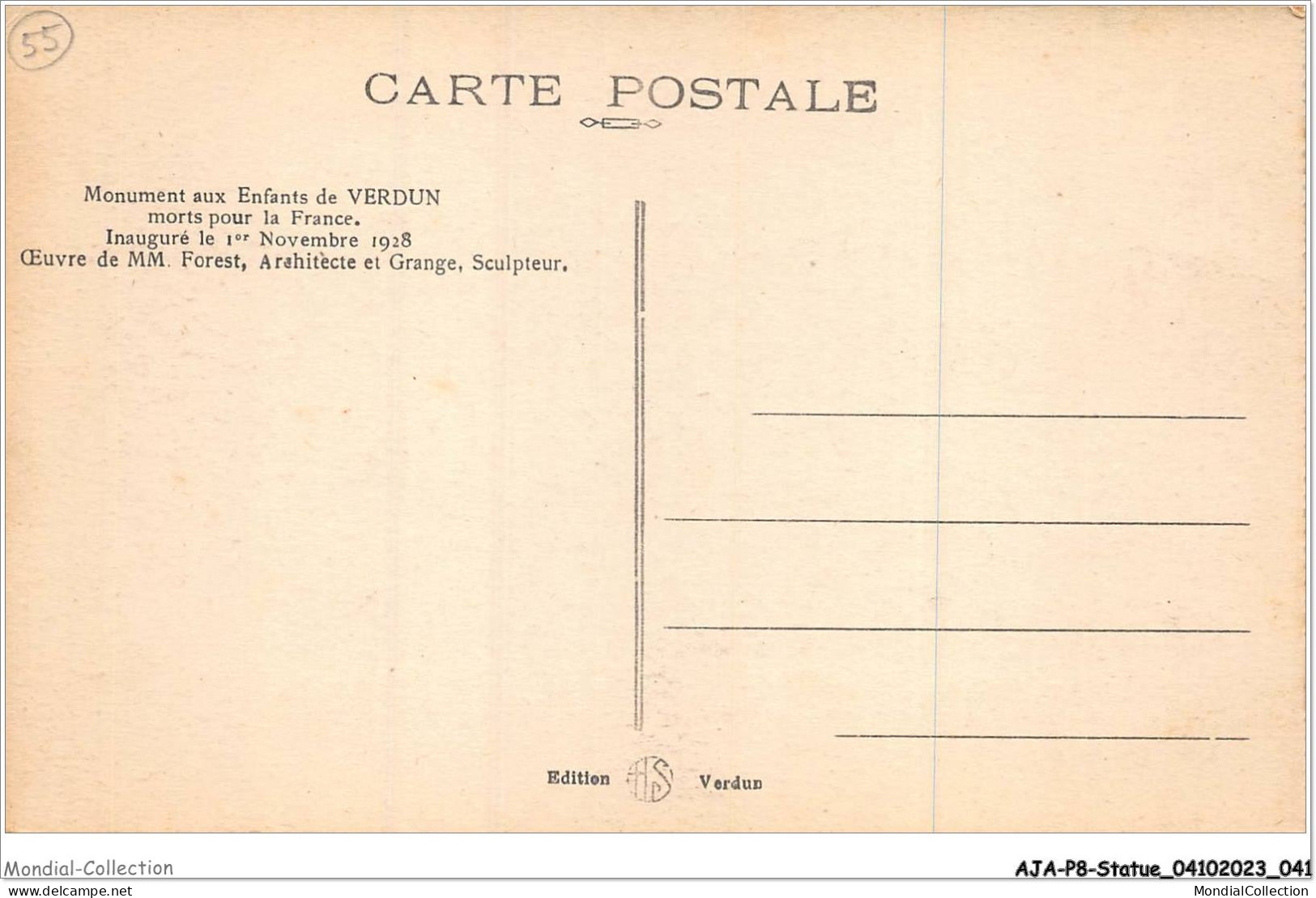 AJAP8-STATUE-0708 - Monument Aux  Enfants De VERDUN Morts Pour La France  - Monuments