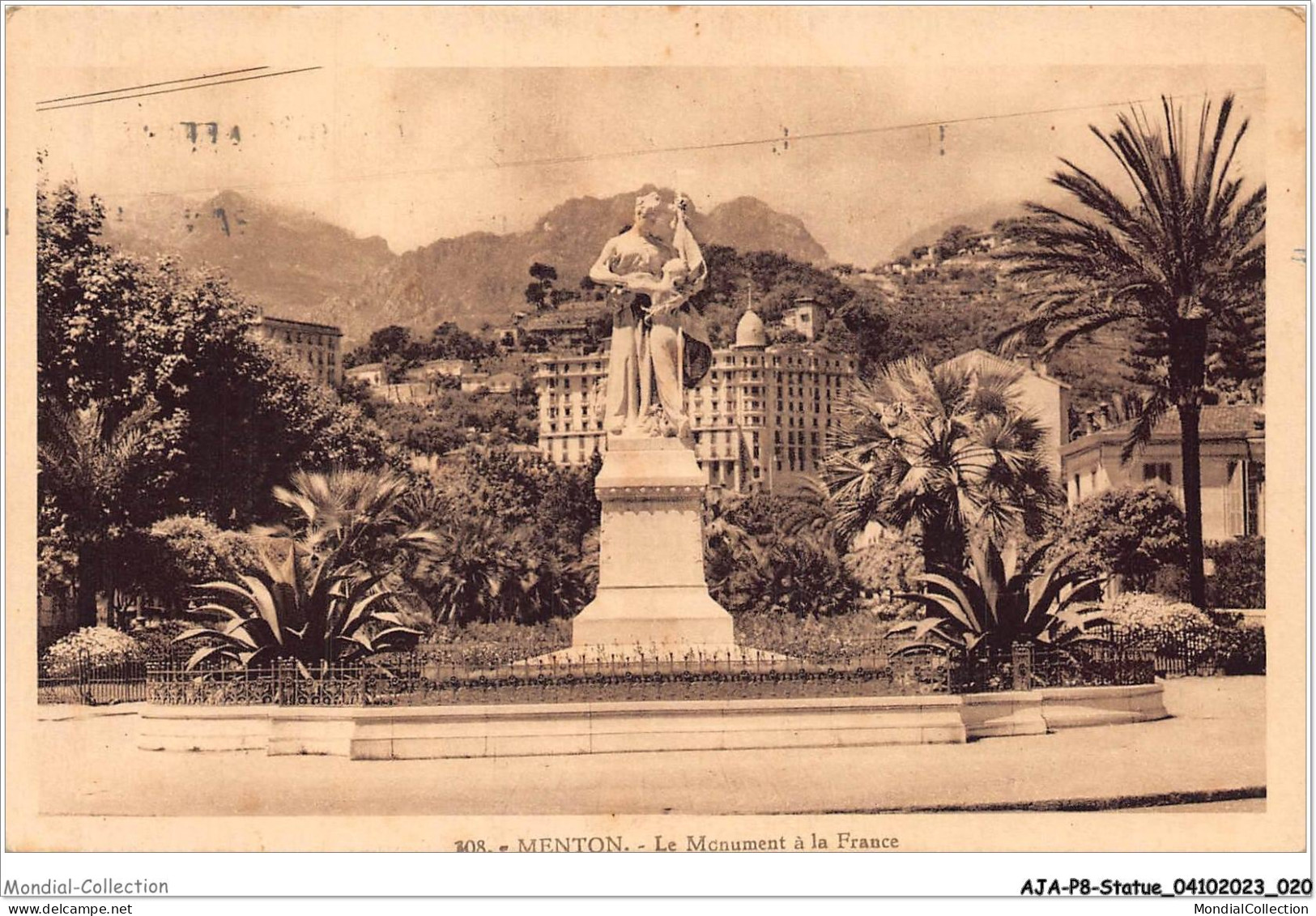 AJAP8-STATUE-0698 - MENTON - Le Monument à La France  - Denkmäler