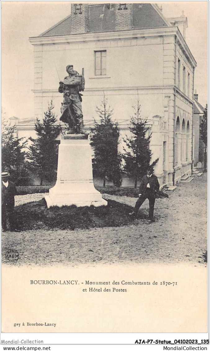 AJAP7-STATUE-0674 - BOURBON-LANCY - Monument Des Combattants De 1870-71 Et Hôtel Des Postes  - Monumenten