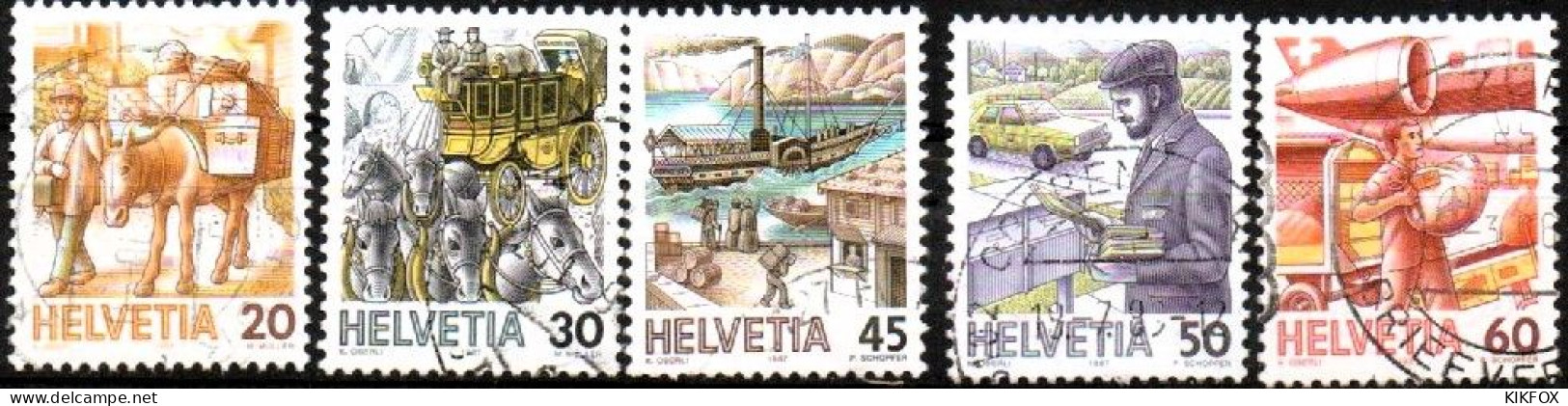 SUISSE ,SCHWEIZ,1987   Mi. 1354, MI 1357, 200 JAHRE TOURISMUS, GESTEMPELT, OBLITERE - Used Stamps