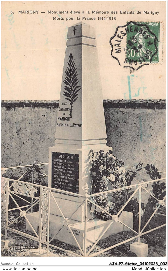 AJAP7-STATUE-0608 - MARIGNY - Monument élevé à Ma Mémoire Des Enfants De Marigny Mort Por La France  - Monuments