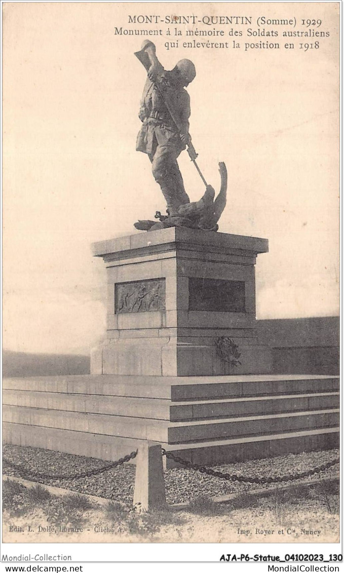 AJAP6-STATUE-0579 - MONT-SAINT-QUENTIN - Monument à La Mémoire Des Soldats Australiens  - Monuments