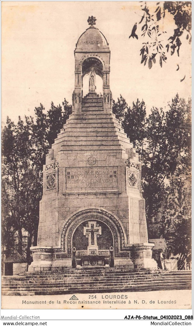 AJAP6-STATUE-0558 - Monument De La Réconnaissance Interalliée à N-D De LOURDES  - Monumentos