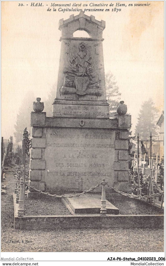 AJAP6-STATUE-0517 - HAM - Monument élevé Au Cimetière De Ham  - Monumentos