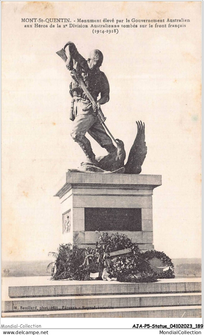 AJAP5-STATUE-0507 - MONT-ST-QUENTIN - Monument élevé Par Le Gouvernement Australien  - Monumenten