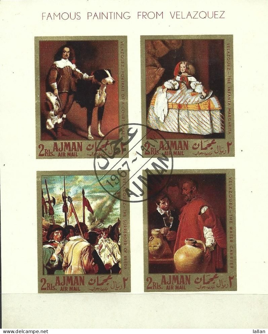 Famous Paintings By Velasquez, SS Mint Hinged, CTO 1967, Condition As Per Scan HMD-F - Ajman