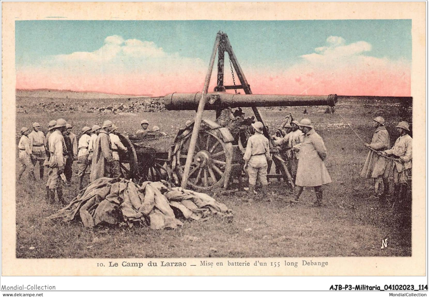 AJBP3-0267 - MILITARIA - Camp Du Larzac - Mise En Batterie D'un 155 Long Debange - Manovre