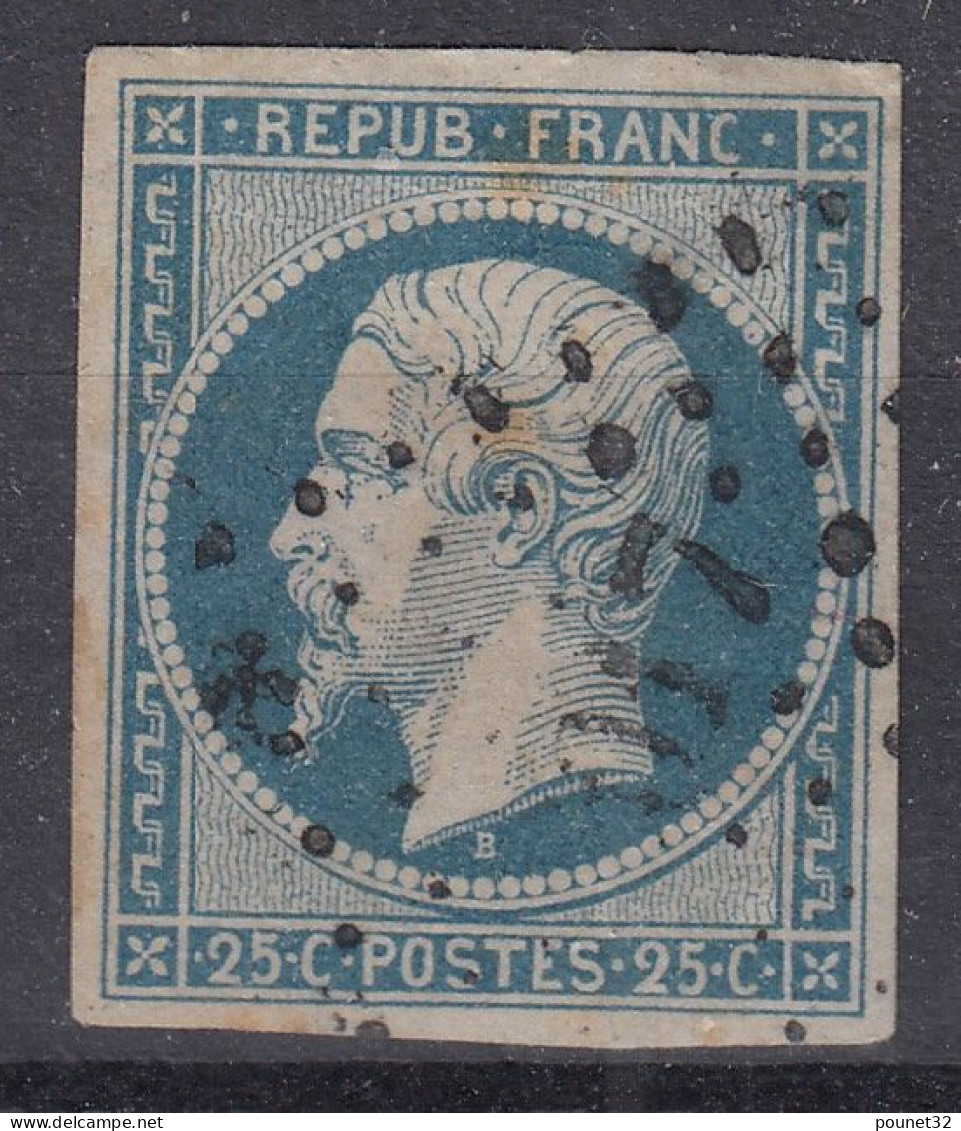TIMBRE FRANCE REPUBLIQUE 25c BLEU N° 10 OBLITERATION LEGERE - BONNES MARGES - A VOIR - 1852 Luis-Napoléon