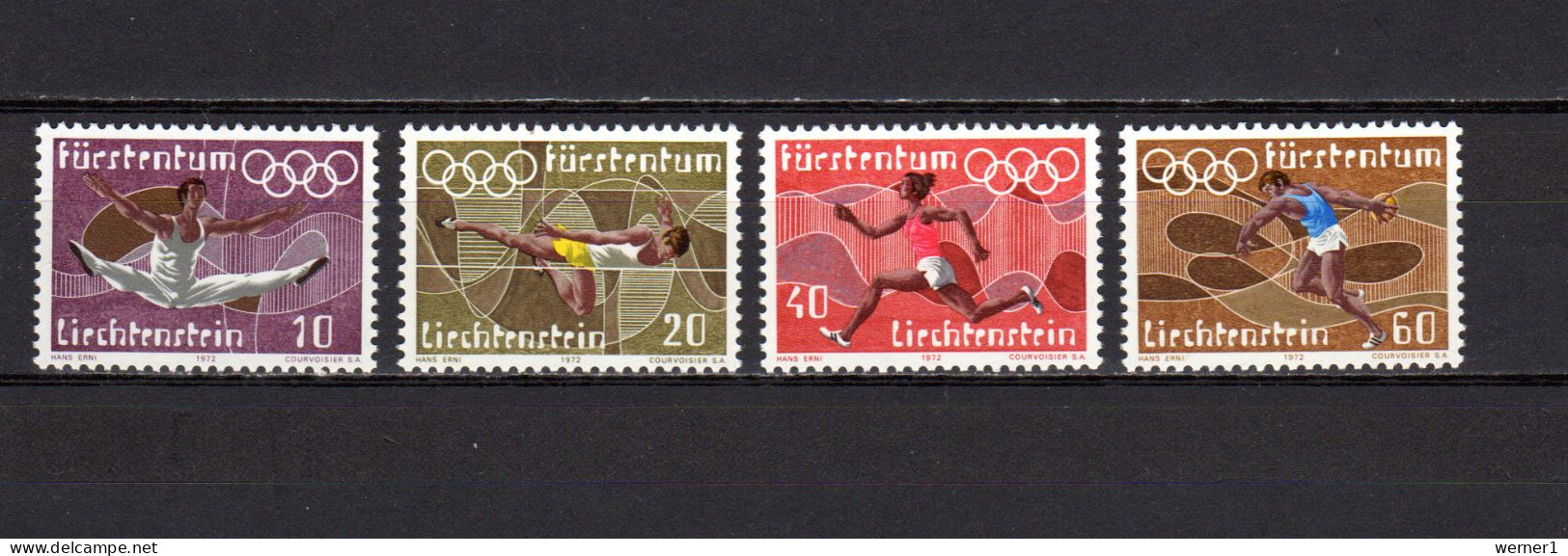 Liechtenstein 1972 Olympic Games Munich, Athletics Set Of 4 MNH - Ete 1972: Munich