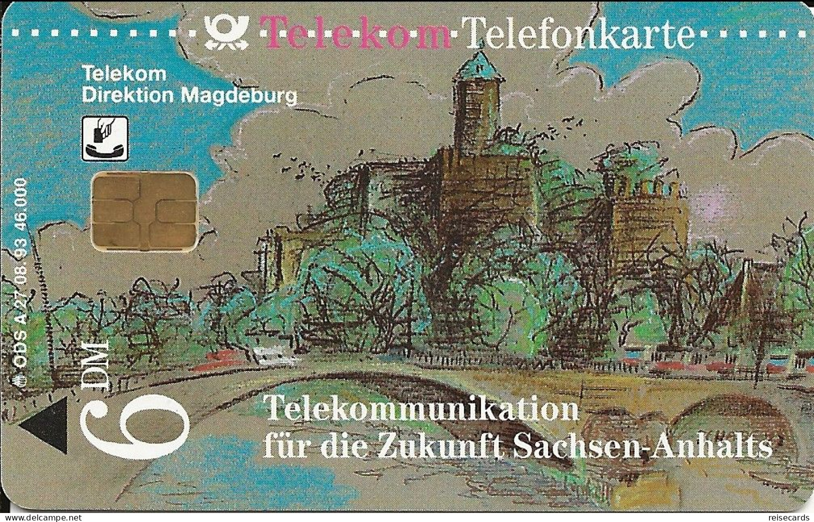 Germany: Telekom A 27 08.93 Telekommunikation Für Die Zukunft Sachsen-Anhalts - A + AD-Serie : Pubblicitarie Della Telecom Tedesca AG