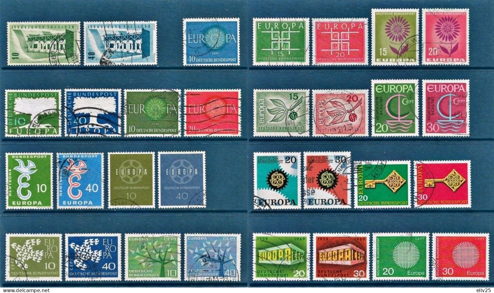 Germany 1956-1970, Europa CEPT - Lot Of 15 Sets (31 V.) Used - Verzamelingen
