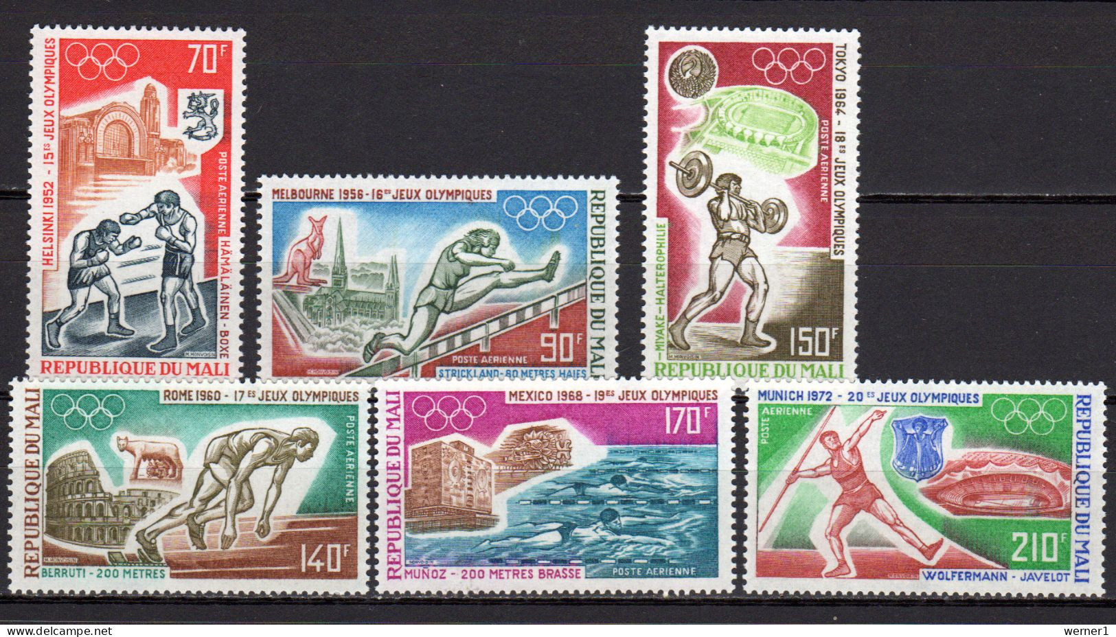 Mali 1972 Olympic Games, 75th Anniv. Of Olympic Games, Swimming, Boxing Etc. Set Of 5 MNH - Verano 1972: Munich