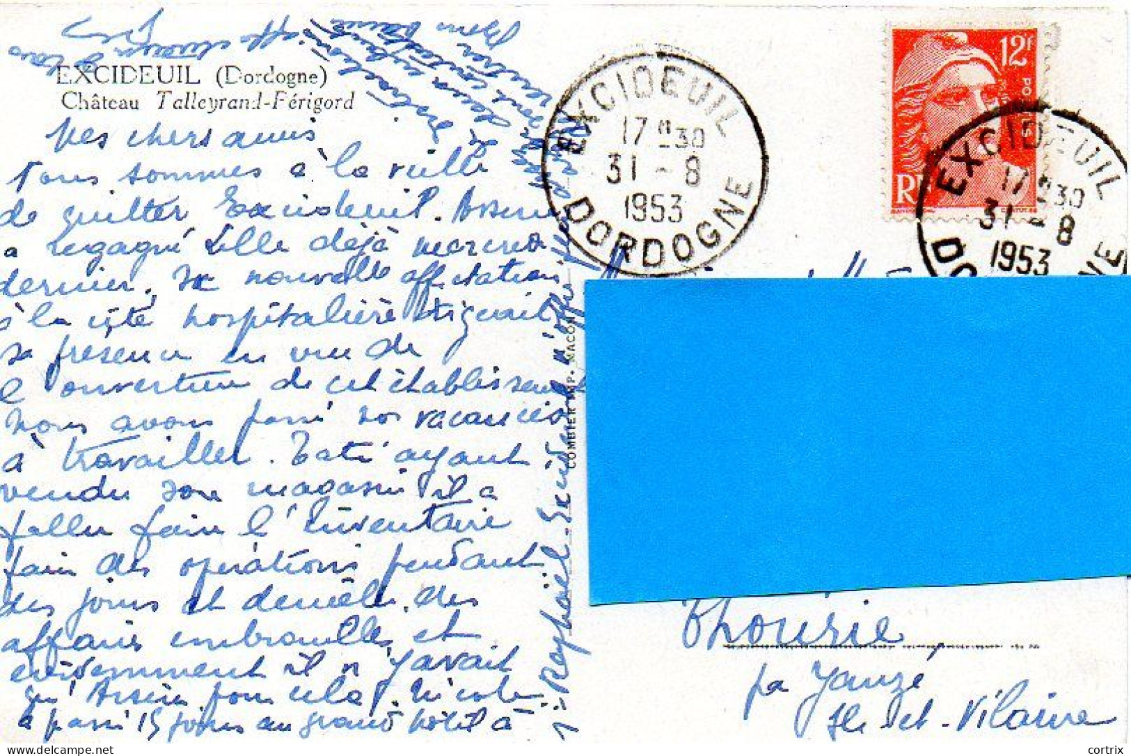 2 Cartes Postales Excideuil 1953 - Nontron