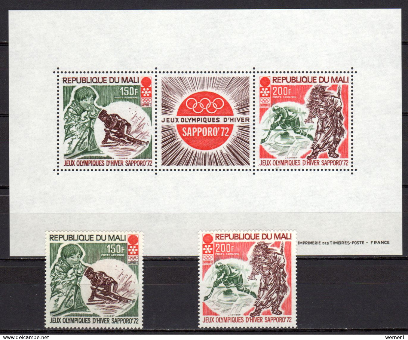 Mali 1972 Olympic Games Sapporo Set Of 2 + S/s MNH - Invierno 1972: Sapporo