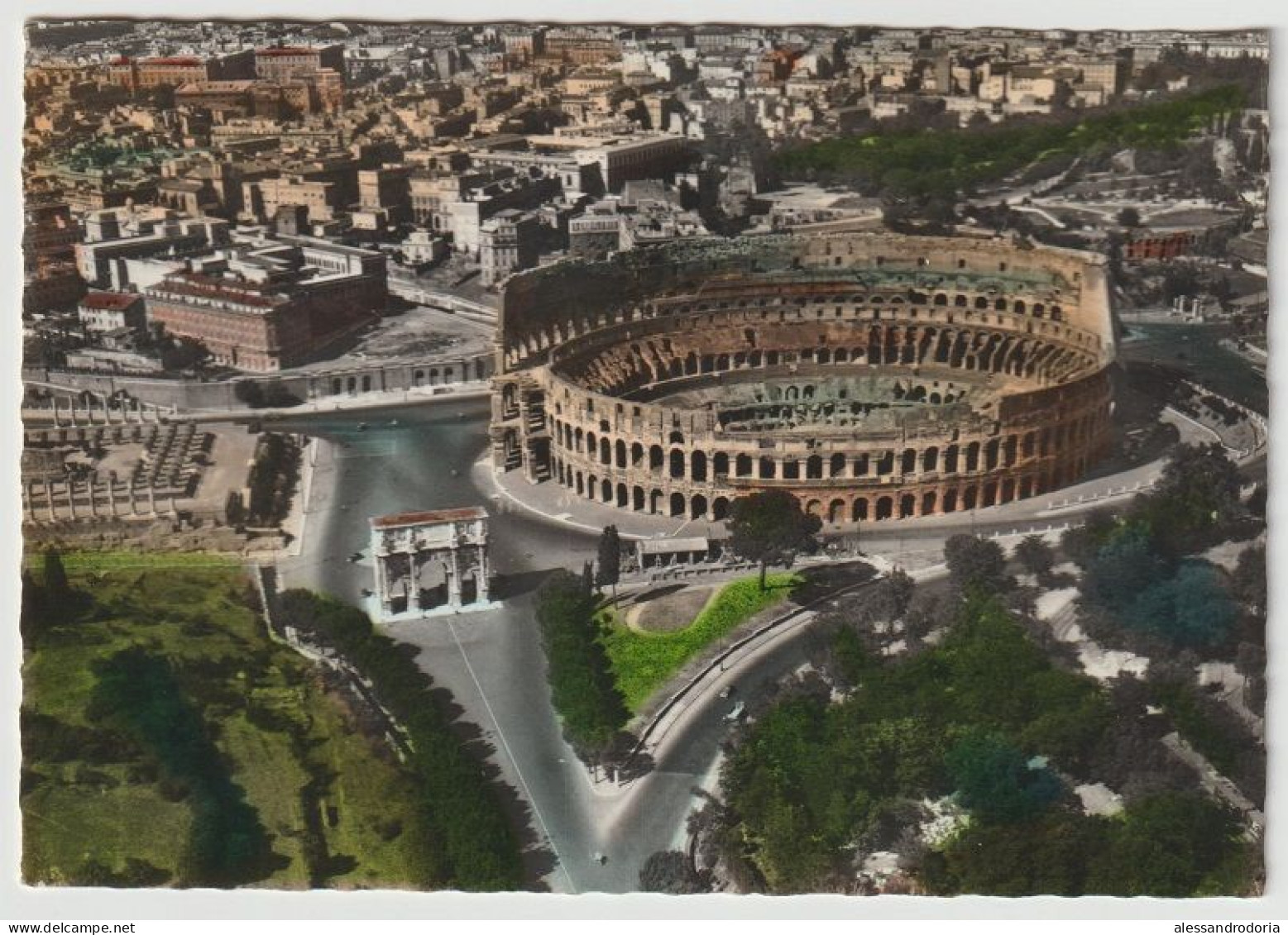 Cartolina Viaggiata Affrancata Roma Il Colosseo 1956 Francobolli 10 Lire - Colosseum