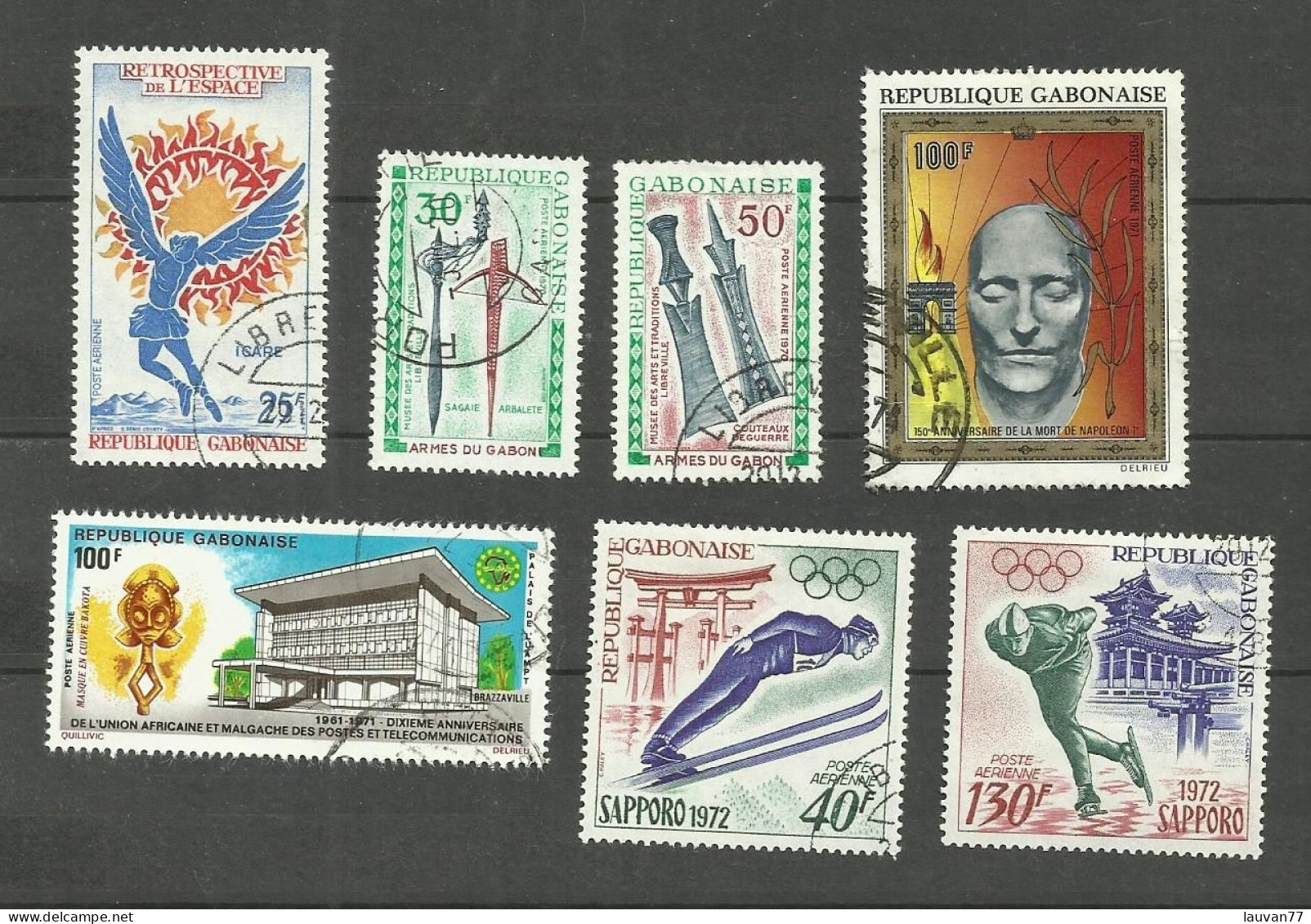 Gabon POSTE AERIENNE N°94, 99, 100, 108, 121 à 123 Cote 5.45€ - Gabon (1960-...)