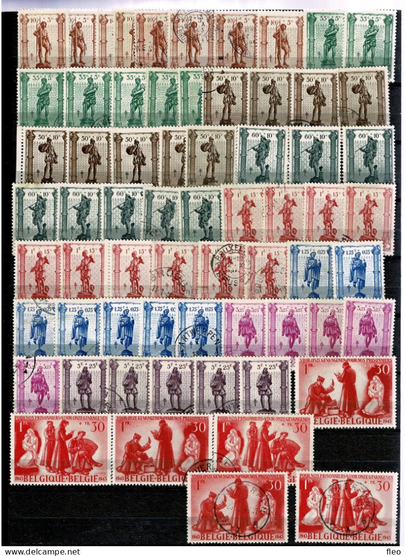 1943 Series 615/622 & 623/624 °-*-**  (65 Timbres) - Used Stamps