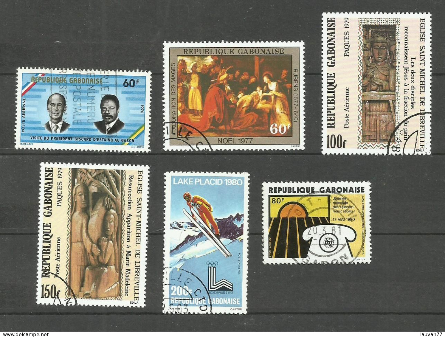 Gabon POSTE AERIENNE N°187, 202, 219, 220, 227, 228 Cote 4.55€ - Gabón (1960-...)