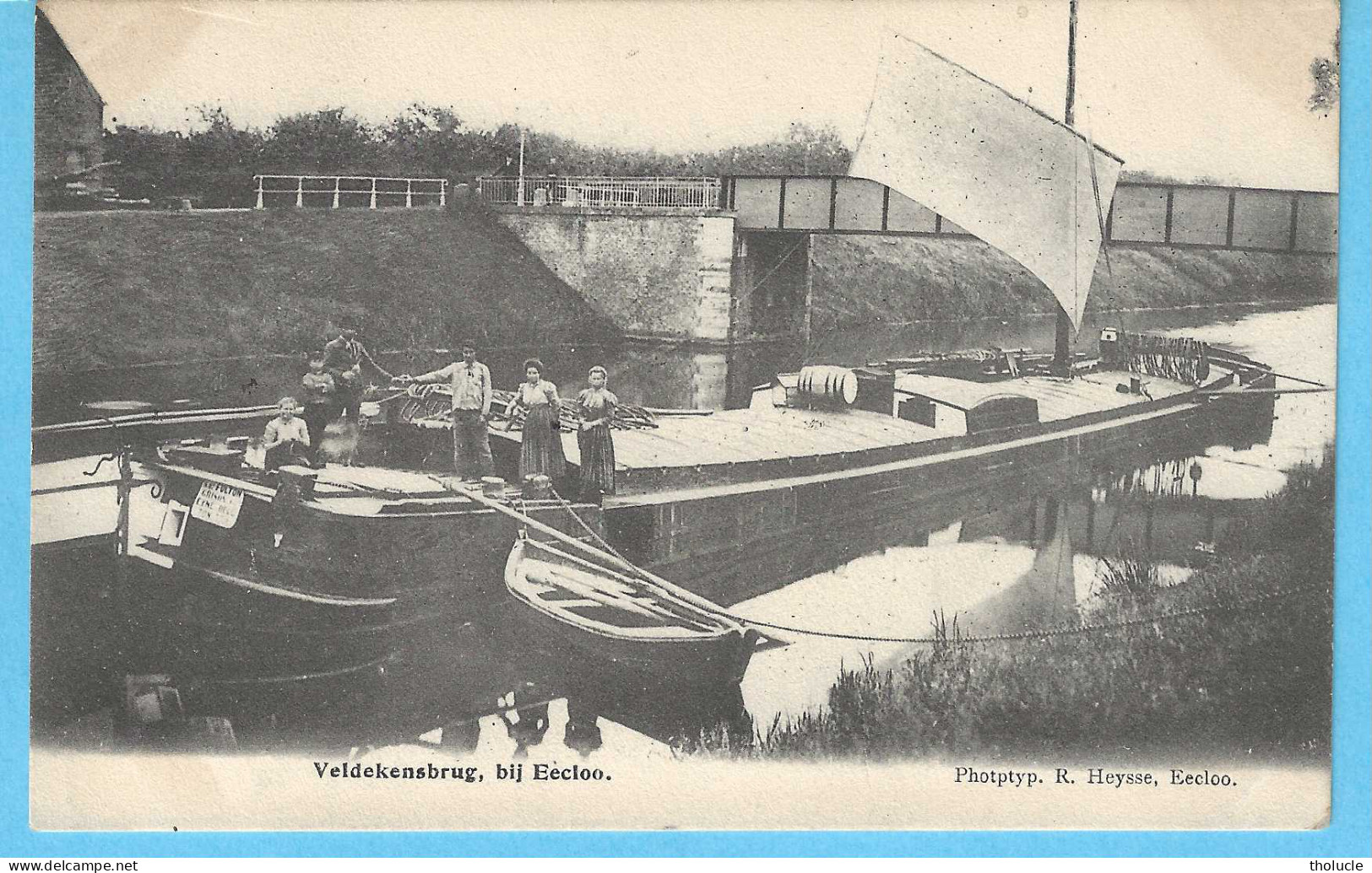 Eeklo-1903-Veldekensbrug Bij Eecloo-Boot-Woonboot-Péniche-Barge-Bateau-Phototypie R.Heysse, Eecloo - Eeklo