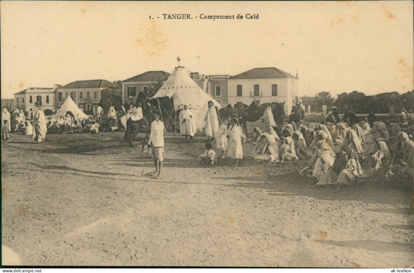 Tanger Campement De Caïd, Native People Scene, Einheimische 1910 - Tanger