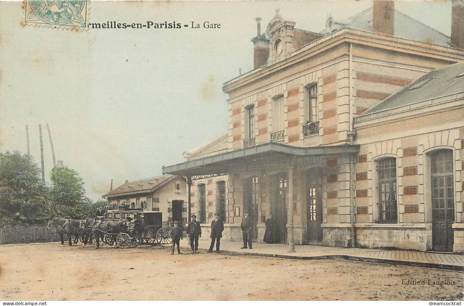 95 CORMEILLES-EN-PARISIS. Attelages Fiacres Devant La Gare 1906 - Cormeilles En Parisis