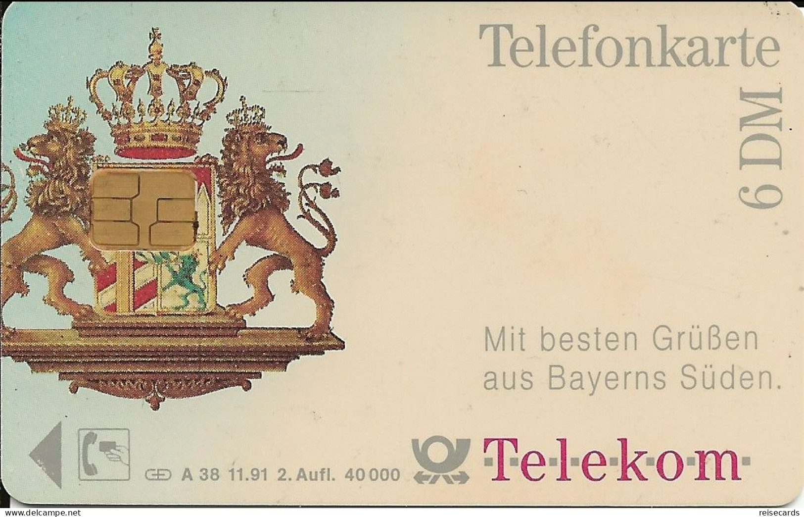 Germany: Telekom A 38 11.91 Kultur Und Kommunikation In München - A + AD-Series : Publicitaires - D. Telekom AG