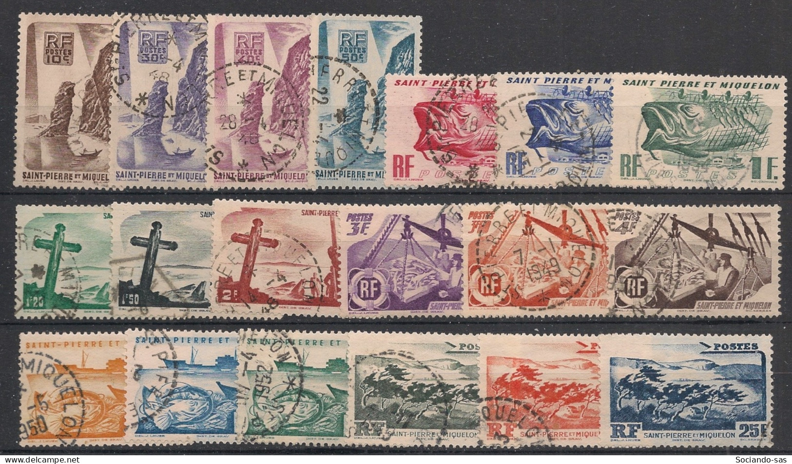 SPM - 1947 - N°YT. 325 à 343 - Série Complète - Oblitéré / Used - Used Stamps