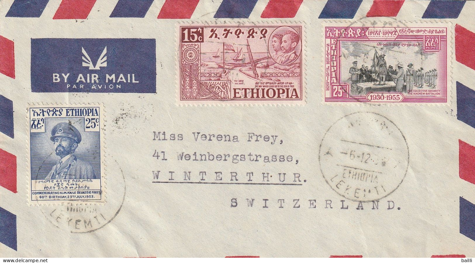 Ethiopie Lettre Pour La Suisse 1956 - Äthiopien