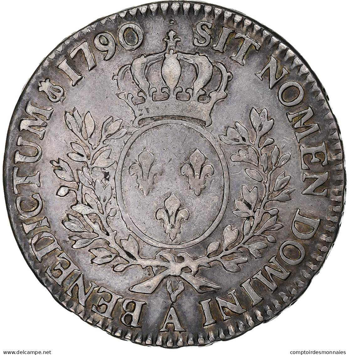 France, Louis XVI, 1/2 Ecu Aux Branches D'olivier, 1790, Paris, Argent, TB+ - 1774-1791 Luis XVI