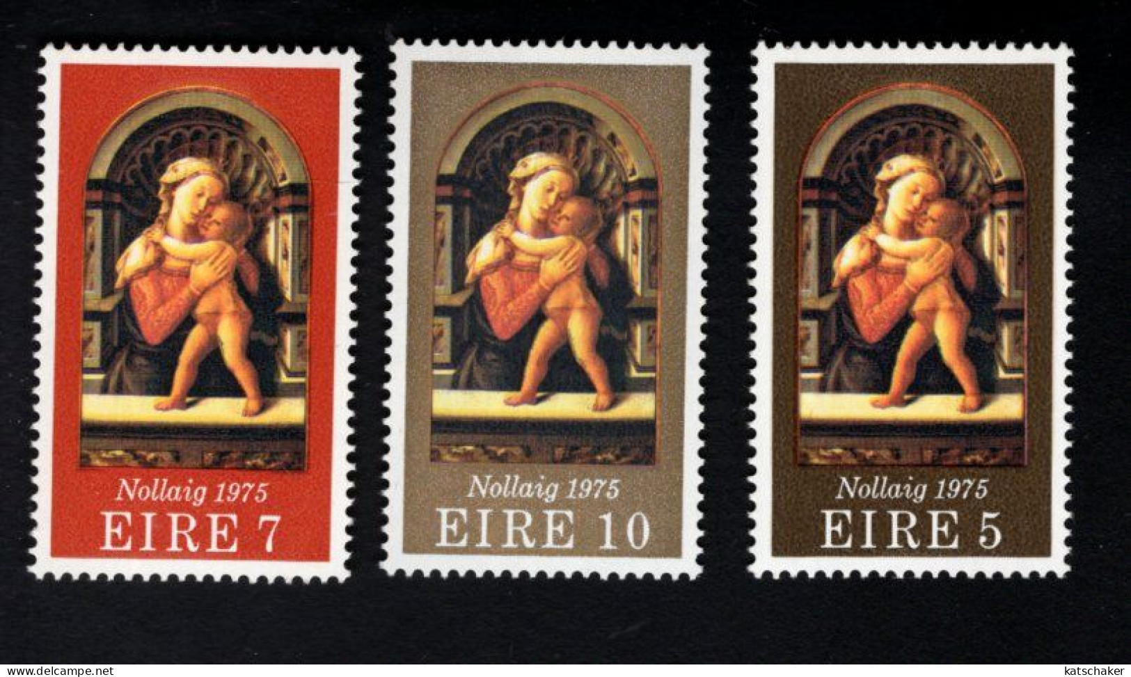 2002453727 1975 SCOTT  382 384  (XX) POSTFRIS  MINT NEVER HINGED - CHRISTMAS - MADONNA AND CHILD BY FRA FILIPPO LIPPI - Unused Stamps