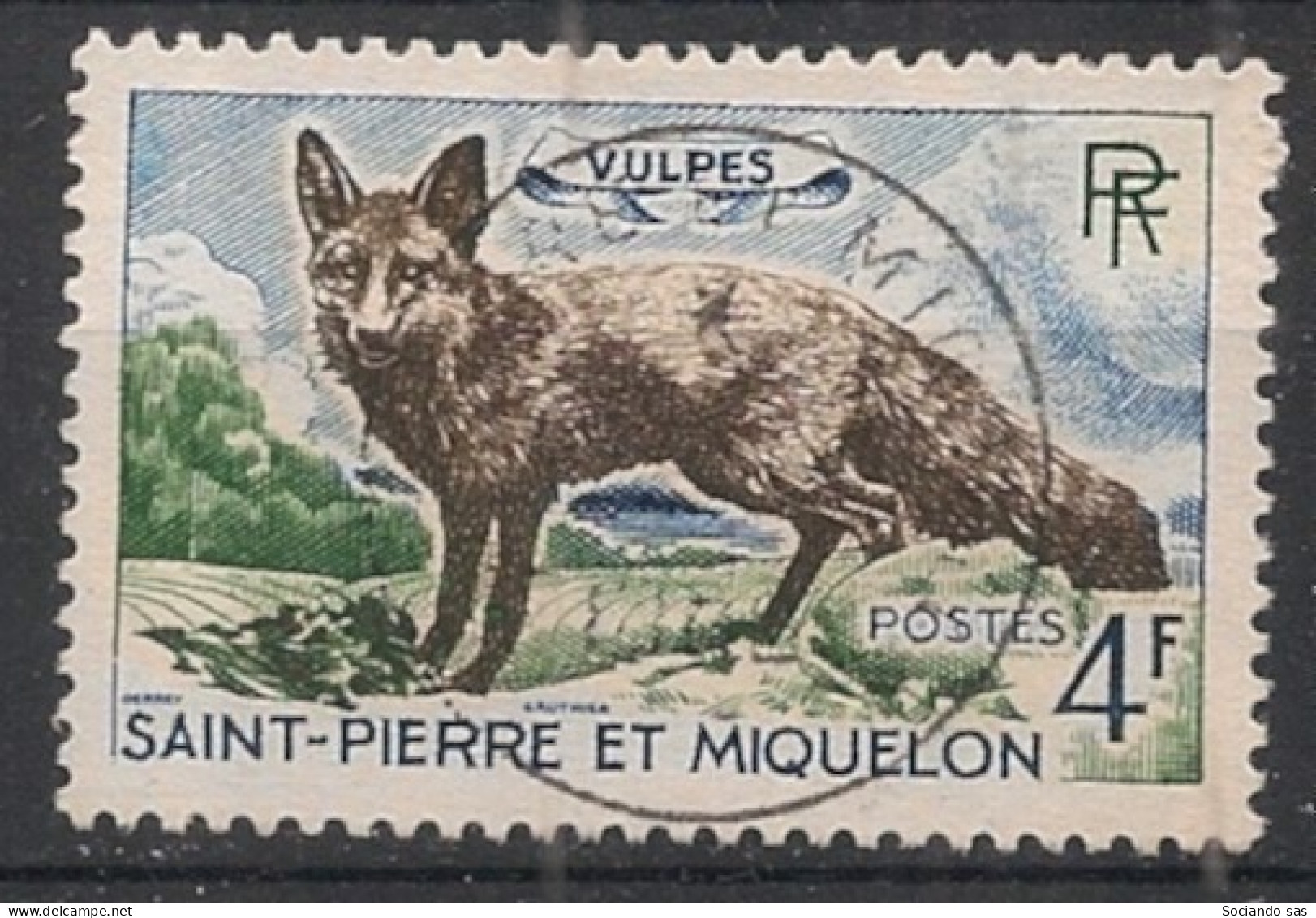 SPM - 1964 - N°YT. 373 - Renard Argenté 4f - Oblitéré / Used - Gebruikt