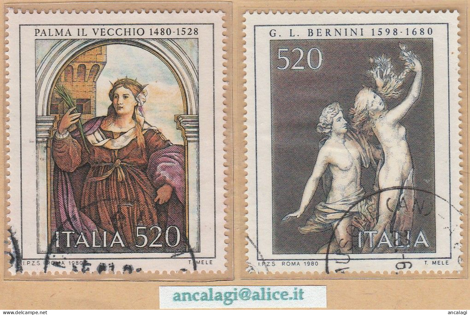 USATI ITALIA 1980 - Ref.0436A "ARTE ITALIANA" Serie Di 2 Val. - - 1971-80: Gebraucht