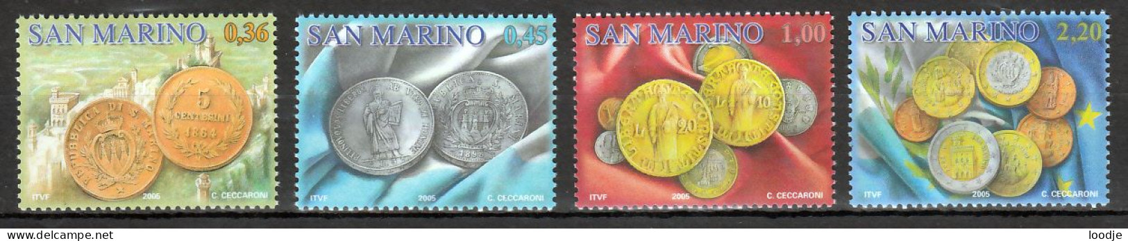 San Marino Mi 2206,2209 Munten Postfris - Ungebraucht