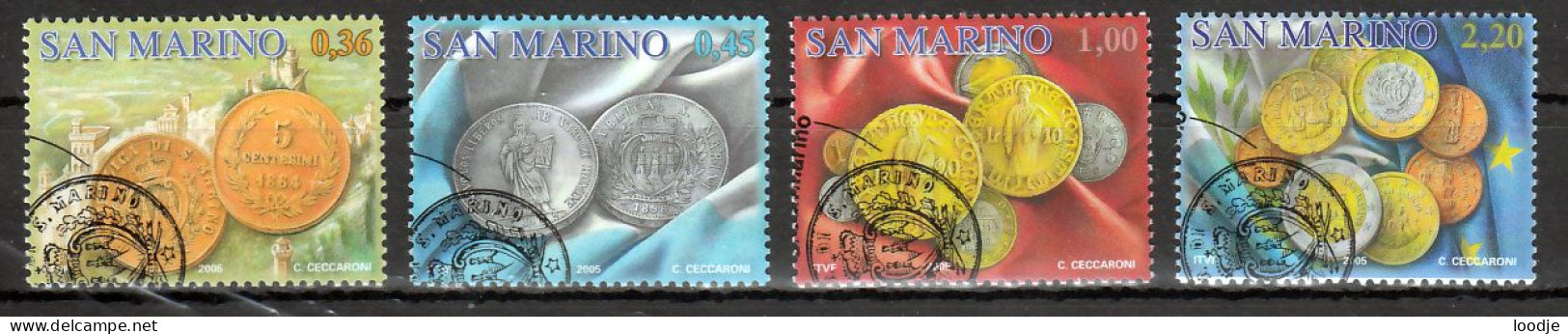 San Marino Mi 2206,2209 Munten Gestempeld - Oblitérés