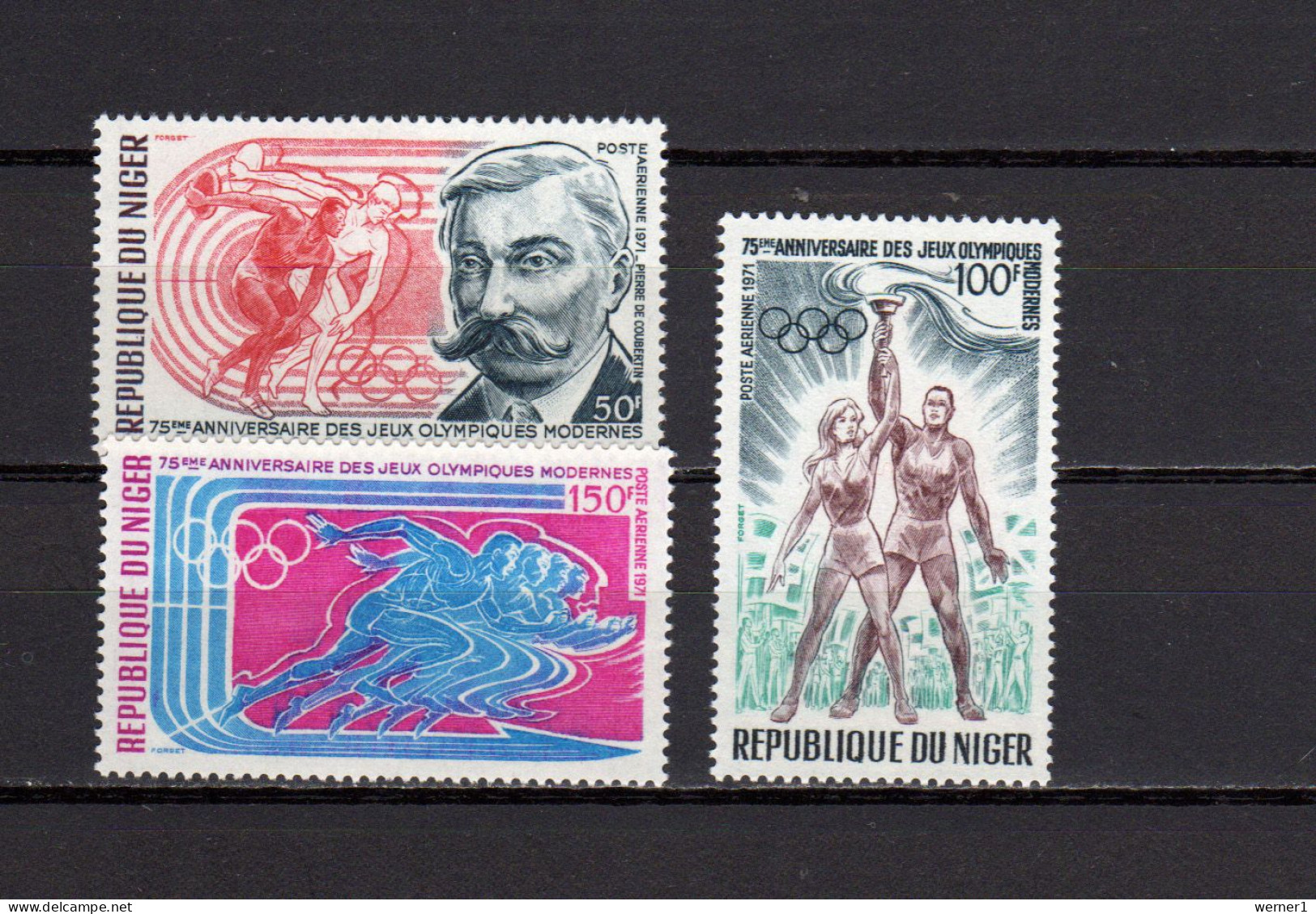 Niger 1971 Olympic Games 75th Anniv. Of Olympic Games, Set Of 3 MNH - Zomer 1972: München