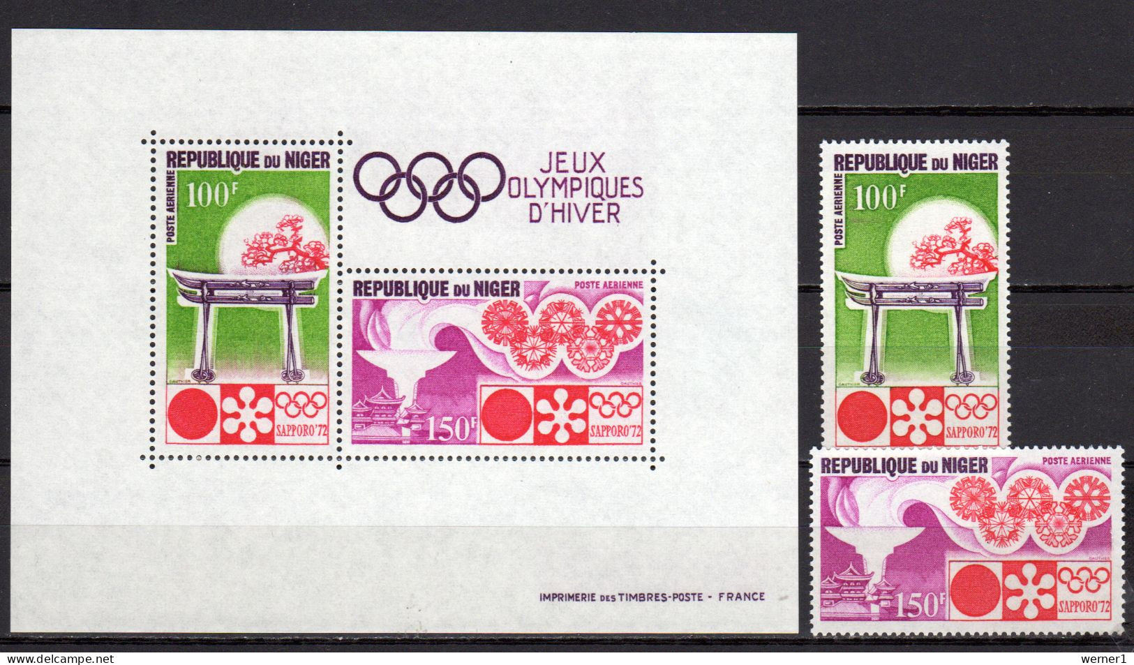 Niger 1972 Olympic Games Sapporo Set Of 2 + S/s MNH - Winter 1972: Sapporo